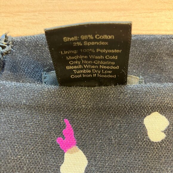 Ann Taylor Purple Print Cotton Spandex Skirt Size 8 - Picture 3 of 5